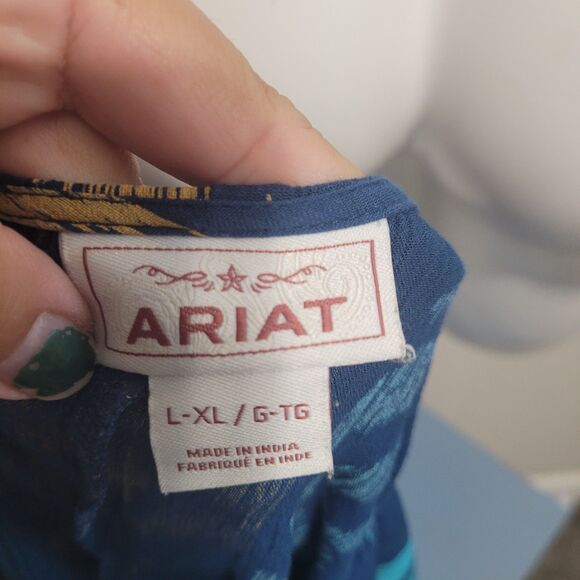 Ariat large XL cardigan elastic sleeve lining embroidered open front geometric - Picture 11 of 14